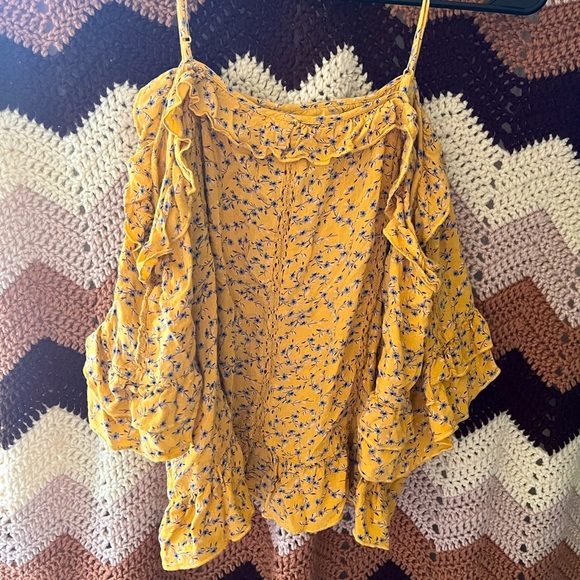 AEO Floral Off The Shoulder Bohemian Blouse: Size S - Picture 2 of 2